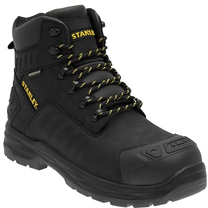 STANLEY Aramac Men's Waterproof, Steel Midsole Plate, Steel Toe Safety Work Boot (Black, UK Footwear Size System, Adult, Men, Numeric, Medium, 11)