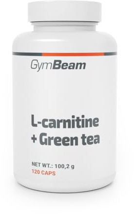GymBeam L-Carnitina + Tè Verde Bruciagrassi in Capsule - Vegano, Senza Glutine, Lattosio, OGM - Estratto Tè Verde 30:1 Ricco di Polifenoli ed EGCG, Ideale con Sport e Dieta, 120 cps