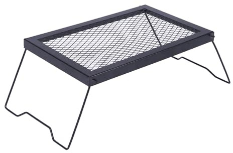 LOVIVER Grille de Cuisson Pliable pour, Table en Maille Portable, Table de Camping Pliante, Grille de Cuisson pour, Noir