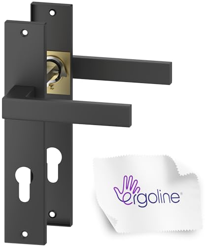 ERGO line CUBE Graphit Türbeschlag Türgriff PZ - Profilzylinder Set Langschild Drückergarnitur, Türbeschlag, Türklinke Graphit, Türdrücker