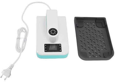 ViaGasaFamido Máquina de Prensado en Caliente Portátil, Temporizador de Temperatura Ajustable, Transferencia de Calor Portátil para Camisas, Bolsos, Almohadas (Enchufe de la UE)