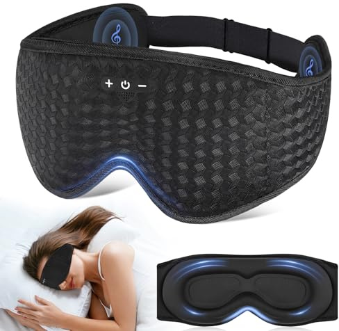 AOOTE 3D Schlafmasken Kopfhörer, 3D Schlafkopfhörer Bluetooth V5.4,10 Stunden Spielzeit,Augenmaske Ultrasofte Schlafkopfhörer zum Schlafen, Reisen, Nickerchen, Entspannen, Meditieren