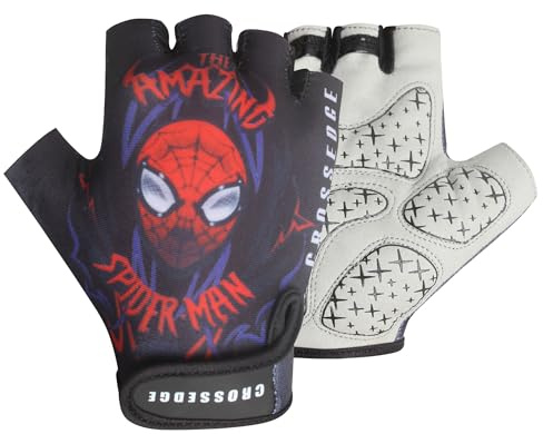 Crossedge Kids Cycling Gloves Half Finger Padded Gloves Breathable, Non-Slip Bicycle Gloves for Boys and Girls Ideal for Indoor and Outdoor Sports.