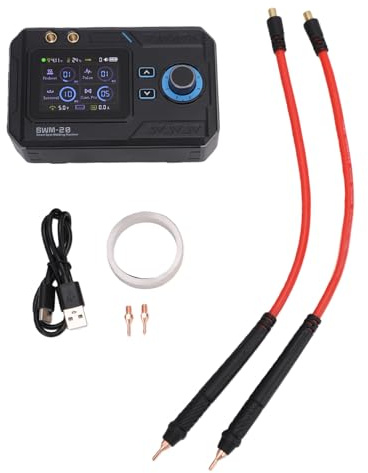 Fabater Soldador por Puntos de Batería de Condensador, Máquina de Soldadura por Puntos Inalámbrica de 5000 MAh, Equipo de Soldadura de 4 Engranajes Ajustables para Reparación
