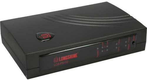 Longshine LCS-PS112 Print Server (3-Port, RJ45, 2x USB 2.0)