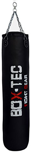 BOX-TEC 150cm Boxsack | Sandsack | Punching-Bag, gefüllt inkl. Vierpunkt-Kette, schwarz