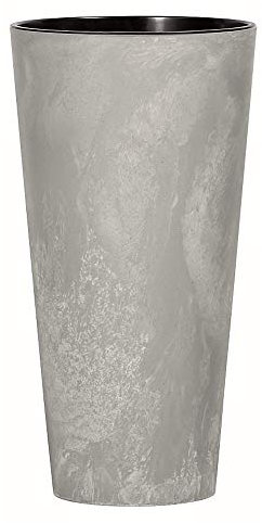 Prosperplast Tubus Slim Effect de plástico CON depósito en color Cemento, 38,1 (alto) x 20 (ancho) x 20 (profundo) cms