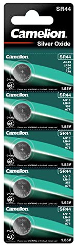 Camelion Silberoxid Knopfzelle SR44 / SG13, 1,55 Volt - 5 Stück