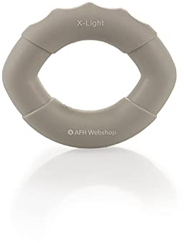 AFH Webshop Silikon Handtrainer und Fingertrainer | EasyFlex Premium Qualität | ergonomischer Fingertrainer Ring | Greifkraft Griffkraft Trainer (Länge: 10 cm, hellgrau | sehr-leicht)