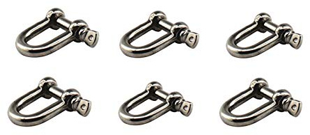 304 Edelstahl D-Ring-Form M10 Schäkel Heavy Duty Lastheber Klemme für Kette Marine Schnalle 6 Stück