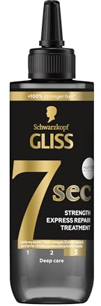 Schwarzkopf Gliss, Trattamento 7 Secondi Riparazione Profonda Suprema e Ricostruzione per Capelli Danneggiati, con Keratina e Perla Nera, 200ml