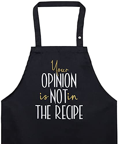 EXPRESS-STICKEREI Schürze Kochen Unisex - mit besticktem Design lustige Kochschürze Grillschürze für Frauen/Männer Verstellbare Latzschürze Küchenschürze Geschenk Grillfans Hobbykoch Bäcker