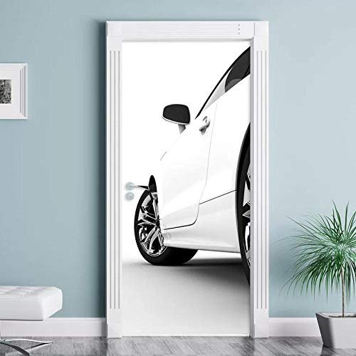 YQLKD Türfolie Türbilder PVC Wandbild Papier Weiß Autotüraufkleber Wohnkultur Bild