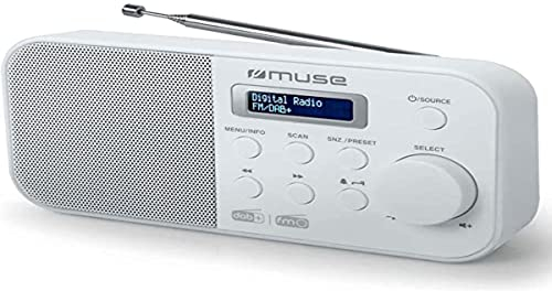 MUSE M-109 DBW Blanco Radio Dab+/FM PORTÁTIL con Altavoz Integrado Y Pantalla