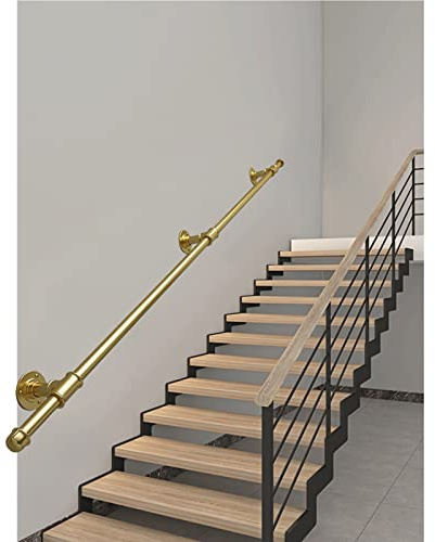 WL-ZZZ Mandrail Moderne pour Les escaliers Or, Balustrade en métal Main Courante pour étapes d'extérieur d'intérieur escaliers Banisters Banisters kit de Support de sécurité antidérapante 30cm-600cm