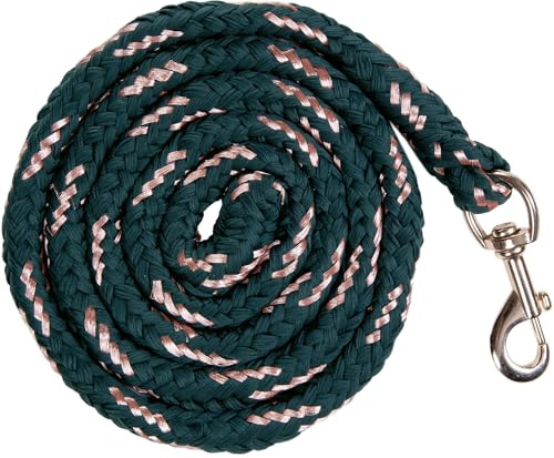 HKM Rosegold Reitgurte Smaragdgrün/Rosegold 180 cm