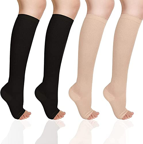 YISEMEYA 2 Paar Medizinische Kompressionsstrümpfe Damen & Herren 20-30 mmHg, Kompressionsstrümpfe Damen Kompressionssocken Stützstrümpfe,Abgestufte Unterstützung Stützstrümpfe für Krampfadern, Ödeme