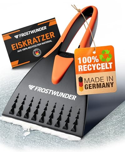 FROSTWUNDER [Das Original - Eiskratzer Auto [Made in Germany] - 100% recycelter Auto Eiskratzer - Scheibenkratzer Auto - Blitzschneller Autoscheiben Kratzer - Langlebiger Schneekratzer Auto