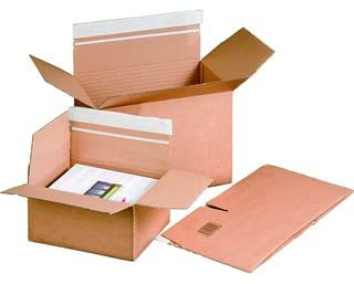 karton-billiger | Versandkarton mit Automatikboden Faltschachtel Versandschachtel Selbstklebend, braun, versch. Größen (10, A4-300x210x85mm)