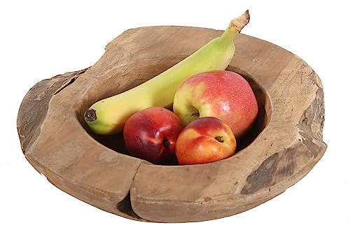 Casa Moro Teakholz Schale Carlo Ø 30cm handgefertigt aus massiv Wurzel-Holz Obstschale Holzschale Dekoschale Teakschale Deko-Teller NUA026