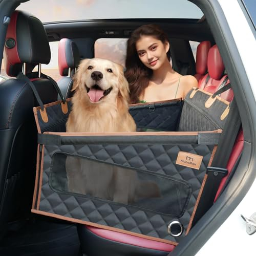 ManaMax Hunde-Autositz für große, mittelgroße und kleine Hunde, Rücksitzverlängerung für Hunde, Hunde-Autositzbezug für Rücksitz, Hundehängematte für Auto-Rücksitz, Hundebett-Matratze,