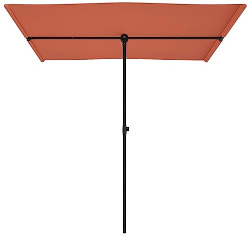 WRJENFSC Ombrelloni da Terrazzo Ombrellone da Giardino Ombrelloni da Esterno Ombrellone da Esterni Palo in Alluminio 2x1,5 m Terracotta Adatta a Patii, Spiagge, Piazze, Giardini