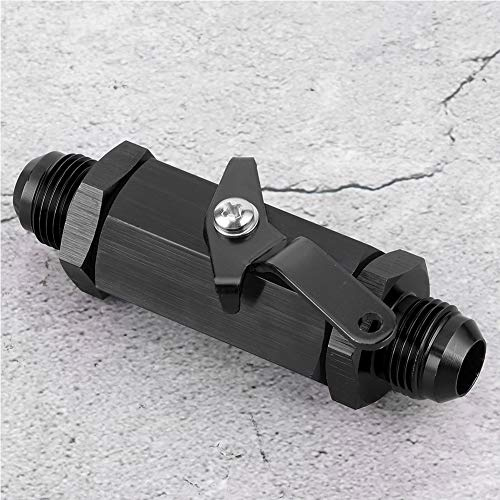 Absperrventil Y974-10AN Absperr-Rückschlagventil, Auto-Umrüstung aus Aluminiumlegierung für AN10-Kraftstoffleitung (Schwarz)