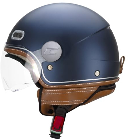 CGM Casco open face, 191V PIX VINTAGE Blu Argento satinato sagomata, L (57cm)