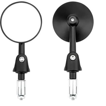 FOGJCMET Motorrad-Lenkerendenspiegel Universelles Motorrad-Modifikationszubehör 7/8 Zoll 22 Mm Faltbar Rund Seitlicher Rückspiegel Für Motorrad Lenkerendenspiegel Motorradspiegel