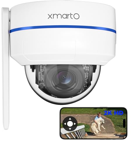 xmartO [AI Tracking Ceiling CAM 2K HD Metal PTZ Dome Wireless Security Camera with Automatic Tracking, 2-Way Audio and Night Vision (Standalone WiFi Camera, NOT add-on CAM to NVR)
