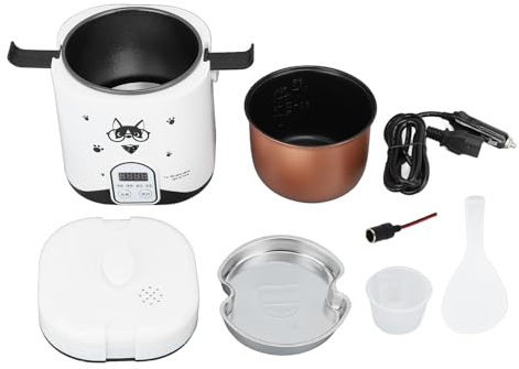 Mini olla arrocera de 1,2 l - olla arrocera pequeña para viajar, con revestimiento antiadherente, cuchara de arroz con placa de vapor - Bandeja de vapor de acero inoxidable 304 para el hogar, viajes