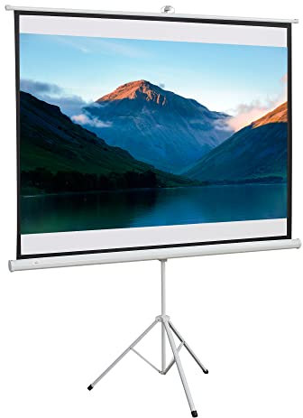 HOMCOM Beamer Leinwand mit Stativ 84 Zoll 4:3 Tragbar Projektor Leinwand Faltbare Stativ-Leinwände für Heimkino, Camping