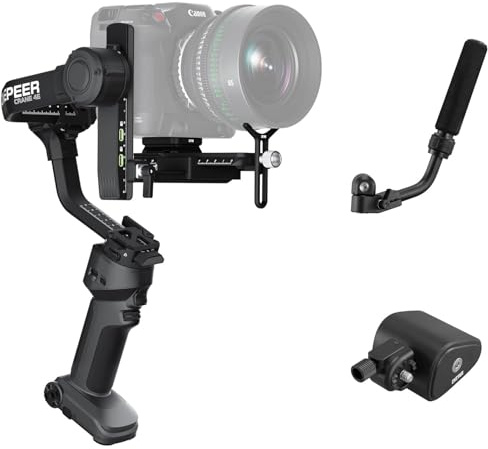 ZHIYUN Crane 4E [Oficial] Estabilizador de cámara de 3 Ejes, Gris Oscuro + Control Manual Maestro