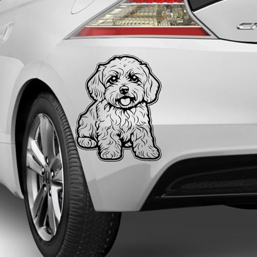 Rakelfix Maltipoo Aufkleber Sticker Hunde Hunde Dog Personalisierbar Name,Text,Größe Wunschtext Auto Autoaufkleber Wandtattoo