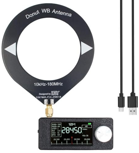 SI4732 Radio Receiver, Si4732 Mini Radio,with 1.9 IPS Screen, Portable Shortwave Radio Receiver,with 9.9khz-181Mhz BB Loop Antenna,LSB USB AM FM Full Band Radio Receiver for Ham Radio