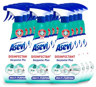 Asevi Cleaning Spray, Antibacterial Spray, Kitchen Spray, Multipack of 12 X 750ml (Disinfectant)