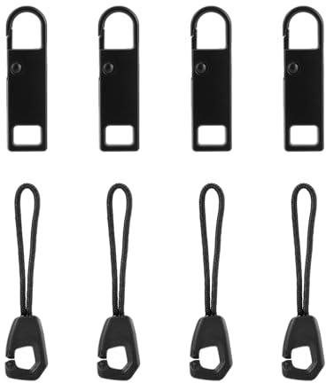 Gosknor 8pcs Zipper Pull, Detachable Zipper Tab Replacement Repair Kit Zip Extension Extender Tag Head Handle String Cord Mend Fixer for Luggage Backpack Jackets Pants Coat Shoes Tents