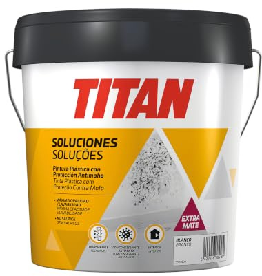 TITAN Soluciones Pintura con Protección ANTIMOHO Blanco Mate 10L