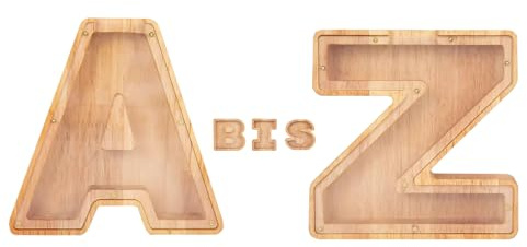 Spardose Holz Buchstabe – personalisierbare Sparbüchse mit Acrylglasscheibe ca. 18 cm, dekorative Geldgeschenk-Idee für Kinder, Hochzeit, Geburtstag & Einzug