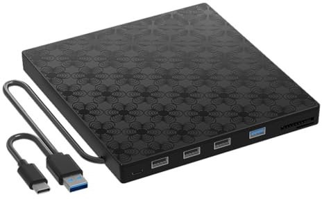 Wzxksoac Masterizzatore CD Esterno USB 3.0, Masterizzatore CD/Dvd Esterno, unità CD/Dvd, Lettore Masterizzatore Esterno Dvd/CD per PC, Laptop, Desktop.