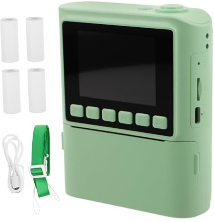 Fotocamera Istantanea per Bambini, Portatile, Compatta, Verde | Stampa Immediata, Controlli Intuitivi, Operazione Facile, Include Carta da Stampa, per Matrimoni, Esterni