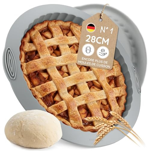 Backefix tarteform 28 cm rund | 1800 ml kakform i silikon & quicheform | stabil silikonbakform med förstärkt kant & extra starkt grepp | idealisk som fruktkaksform syrabeständig | BPA- & PFAS-fri