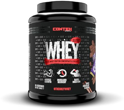 Whey Elite – Advanced Whey Protein Blend | Fast & Slow Release Protein for Muscle Growth & Recovery | Conteh Sports | 66 Servings | Great Taste & Mixability (One Size, Triple Chocolate)