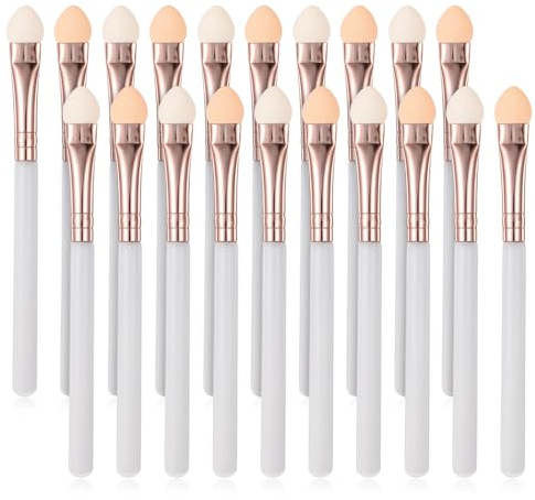 20 Stück Schwamm Lidschatten Applikator Lidschattens-Pinsel-Set Augen Make up Pinsel Set Doppelseitige Wiederverwendbar Waschbar Lidschatten-Makeup-Applikator-Tool Lidschattens Applikators Zauberstab