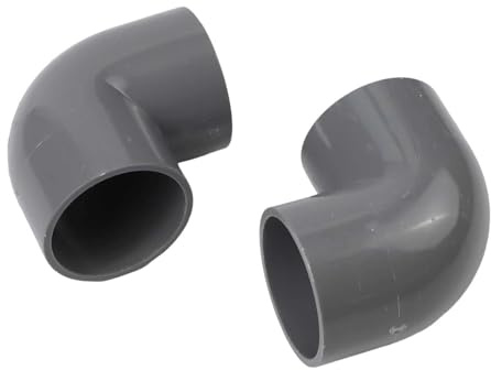 WIIYENA Raccordo per tubo dell'acqua in PVC-U a 90 gradi, gomito in PVC grigio diametro 50 mm, pressione di esercizio 10 bar, per piscine e sistemi di irrigazione, confezione da 10