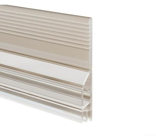 Selbstklebende Silikon-Türdichtung, 1 m Länge x 5 cm Höhe, Zugluftstopper für die Unterseite von Innen- und Außentüren (transparent)