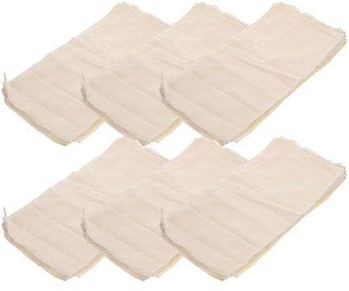 SUPVOX Lot de 6 Étamines Réutilisables en Coton Naturel Blanc pour Filtrer Tofu et Lait de Noix, Tissu Robuste et Pratique Cuisine Alimentaire et Fabrication de Beurre Purifié