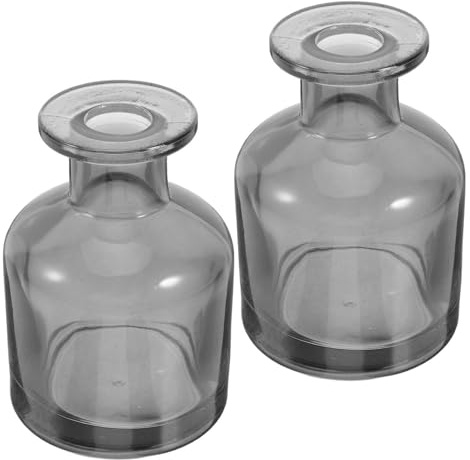 SEWACC Botellas Difusoras de Vidrio Cilíndricas 100 Ml, Frascos Vacíos para Aceites Esenciales, Difusores de Caña Reutilizables para Aromaterapia en Hogar y Coche, Pack 2 Unidades