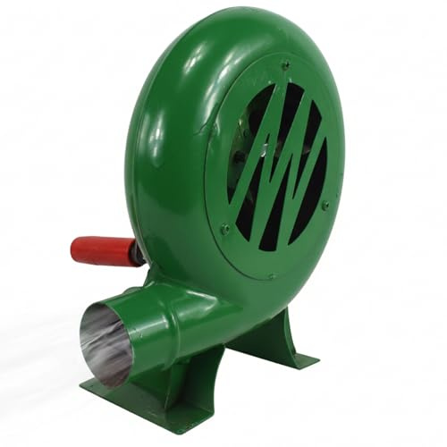 Bemonew Ventilador de barbacoa y soplador de fuego, manivela portátil de 8 W para parrilla al aire libre, chimenea, forja, camping y estufa de encendido