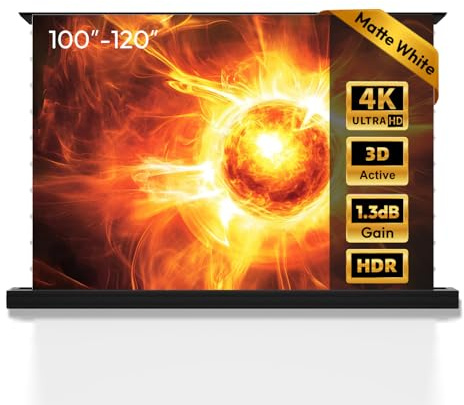 NothingProjector Motorized Floor Rising Screen, Matte White 100”, 1.3 Gain